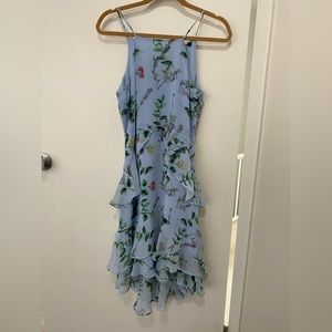 Banana Republic - Blue Floral Ruffle Tiered Midi Dress